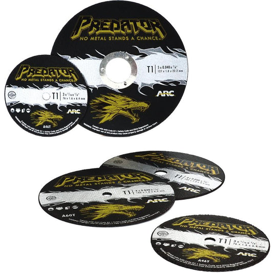 904043805 Arc Abrasives Predator-Cut Off Wheels,Type 1,4"x .04"x 3/8",A60T,RPM/19.